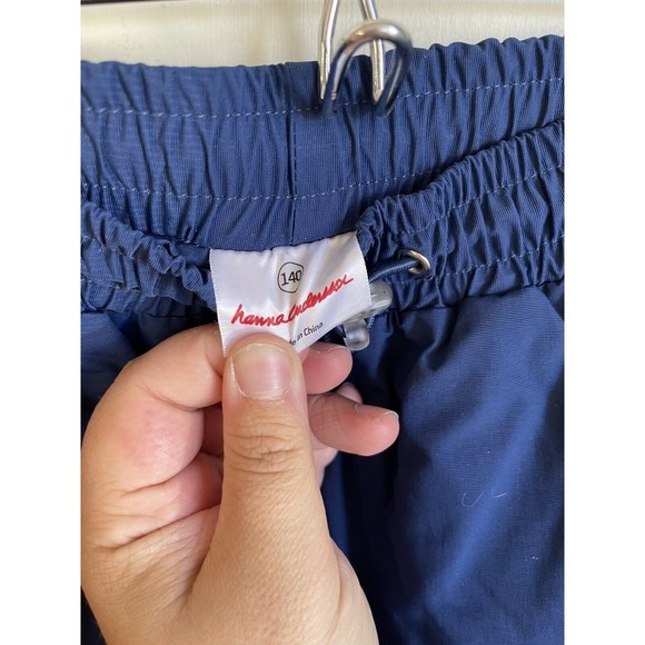 Hanna Andersson Sz: 10 (140) Skii Snowboard Snow Pants Navy Blue Drawstring - Picture 4 of 6